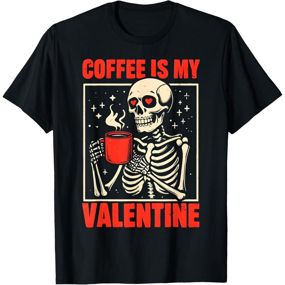 Coffee is MY VALENTINE Cotton Men T Shirt L чёрный