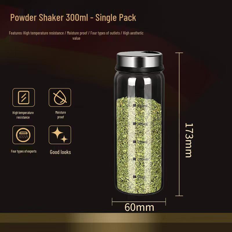Glass Seasoning Shaker Bottle for Sesame, Sugar, Salt, and BBQ Spice