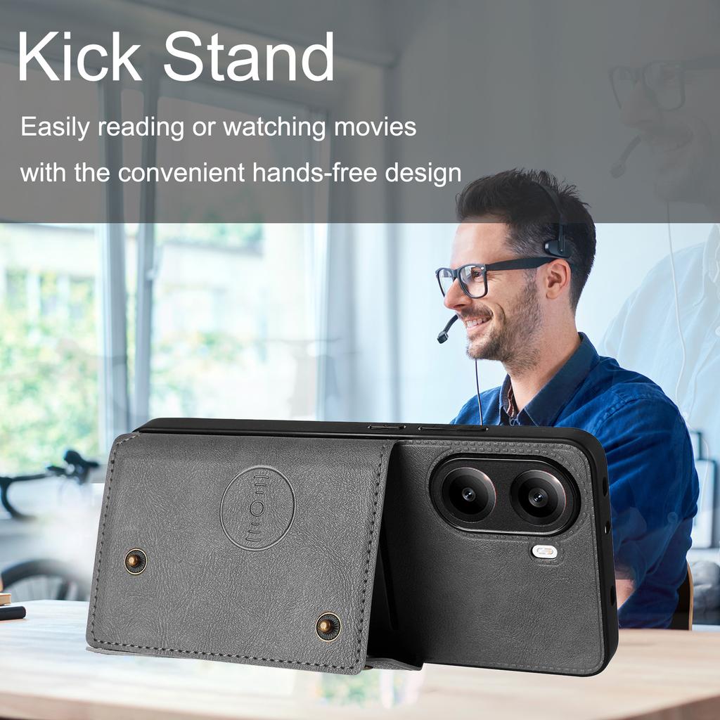 For Xiaomi Redmi Turbo 4 5G/Poco X7 Pro 5G Case with Card Slots Kickstand Leather + TPU Phone Cover
