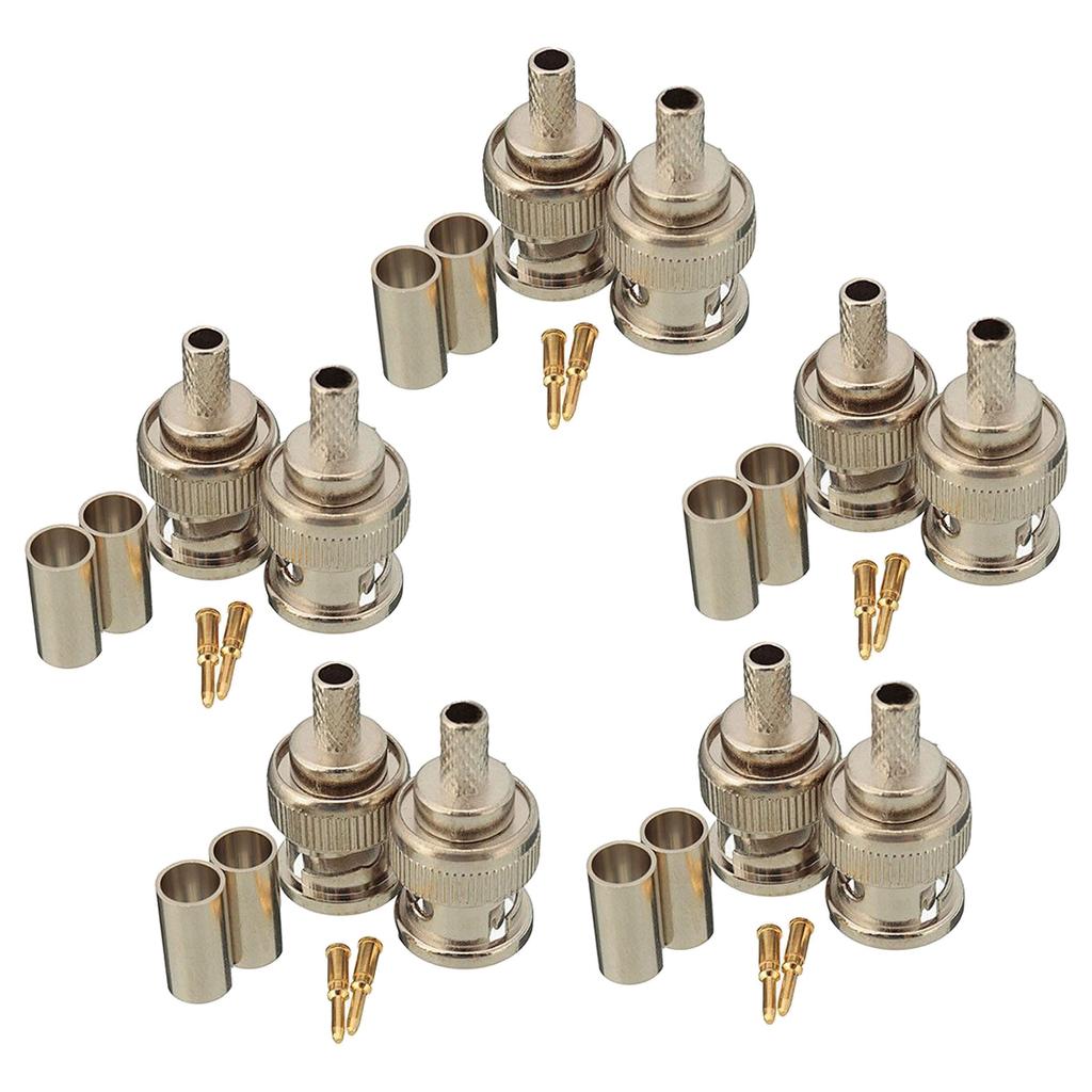 AAAF 10 Sätze 3-teilige BNC-Stecker RG58 Crimpverbinder