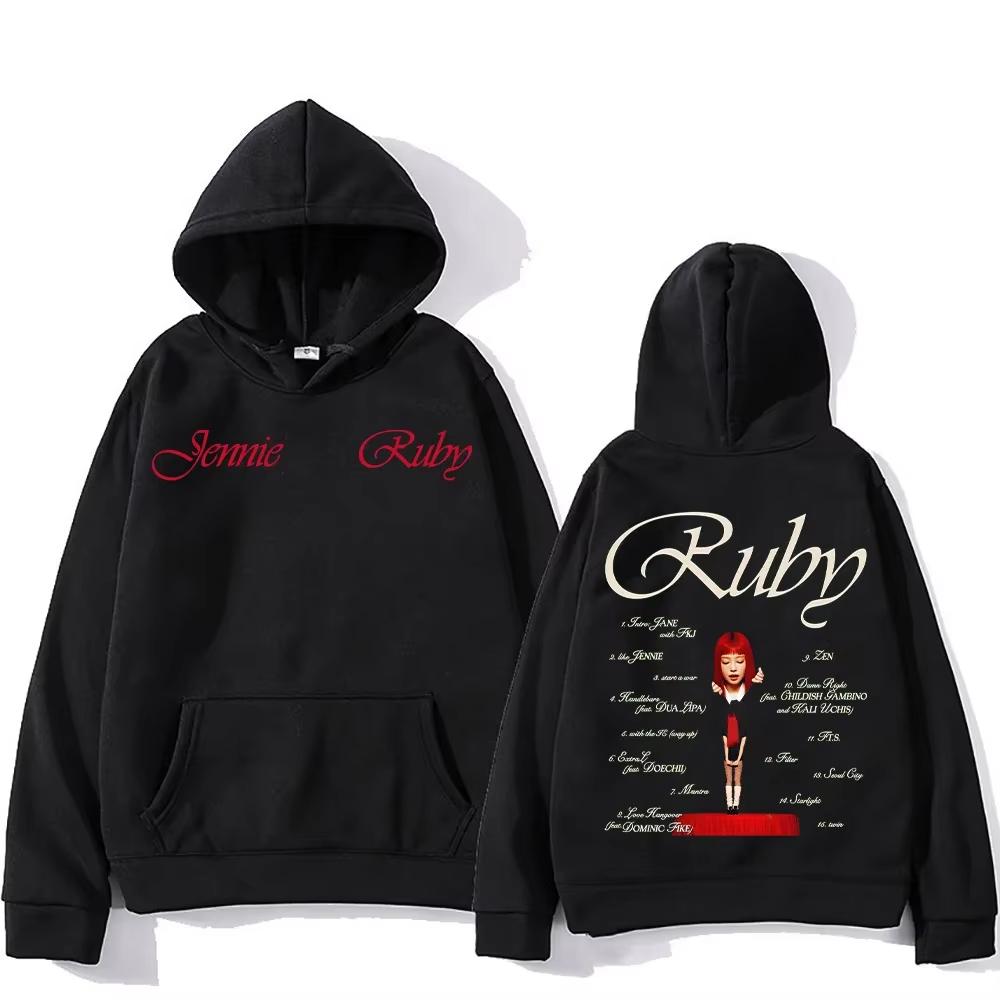 Jennie Kpop's New Hoodie for Men's Design Aesthetic Hoodie Jennie Pretty Girl Mantra Jennie Ruby's First Album Track List