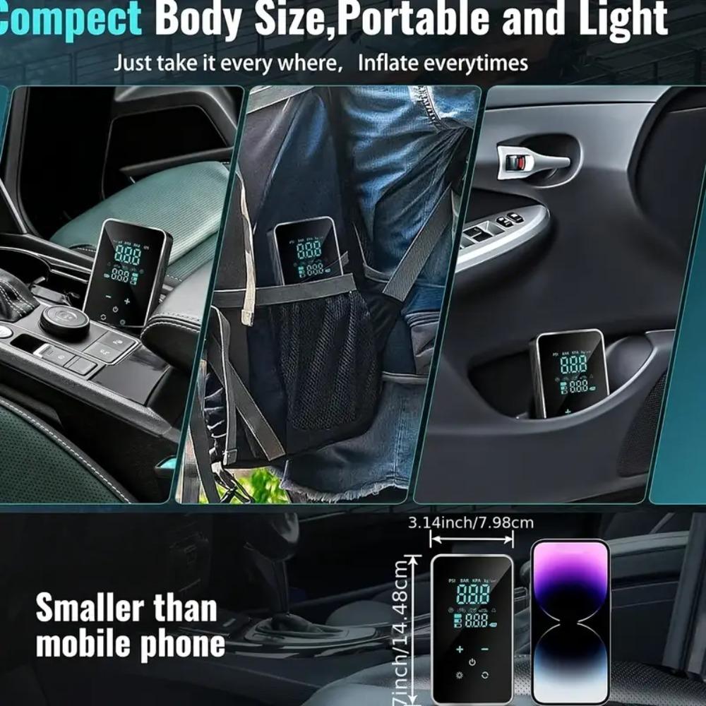 Auto Luftpumpe Notstart Stromversorgung Multifunktion 12V 4000mAh TYP-C Schnellladebuchse Auto Kabellose Tragbare Luftpumpe Elektrische Luftpumpe
