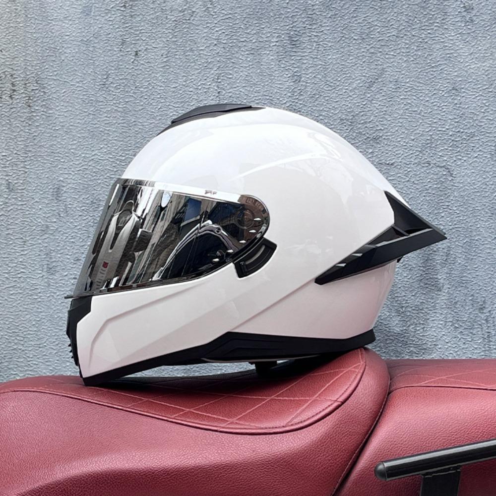 DOT Full Helmet Double Mirror Helmet Men's Four-season Universal Hard Hat Female Knight Locomotive Double Lens