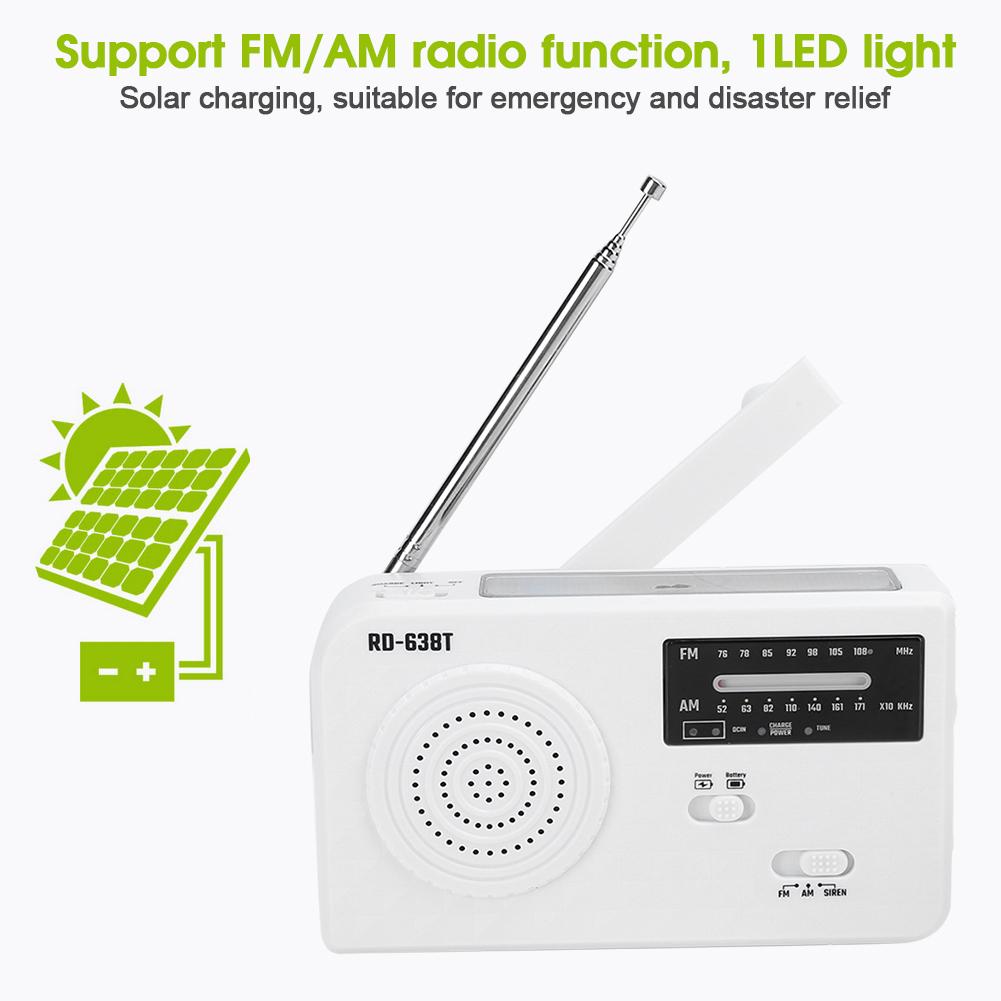 RD638 ABS Solar Energy Emergency Multifunction Hand Crank Radio Support FMCelsiusAM Function