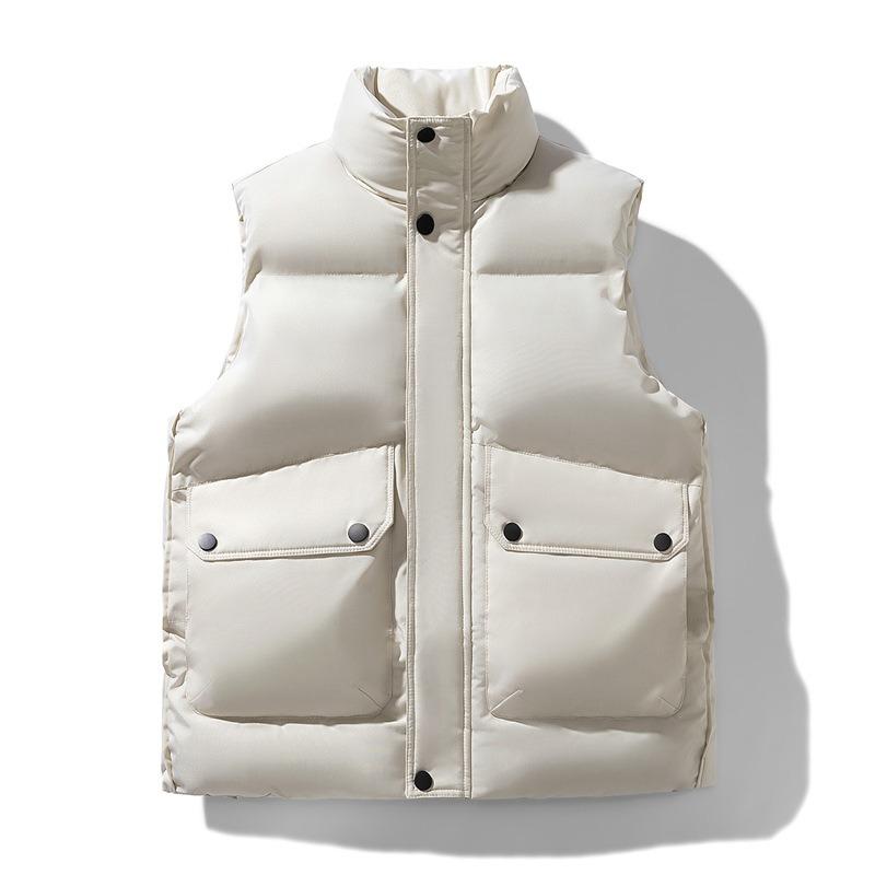 Winter men's cotton vest outer wear casual stand-up collar thickened thermal vest autumn and winter sleeveless vest jacket