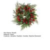 Christmas Wreath with Golden Bell Front Door Garland Waterproof Red Rose Petals Pine Cones Festive Holiday Decoration