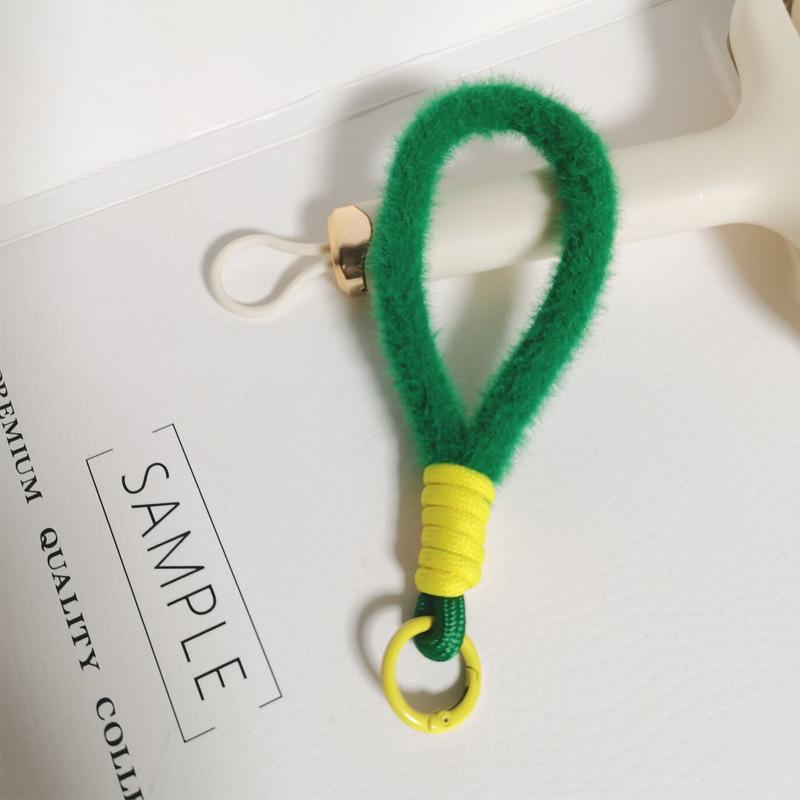 Colorful Plush Phone Wrist Strap Keychain - Anti-Lost Fashion Charm