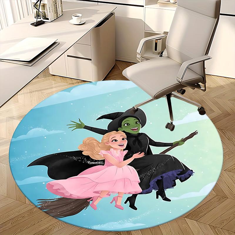Wizard of Oz,Witch Print Chair Mat Round Rug Office Carpet, Non Slip, Suitable for Living Rooms, Bedrooms,Decor1205939a