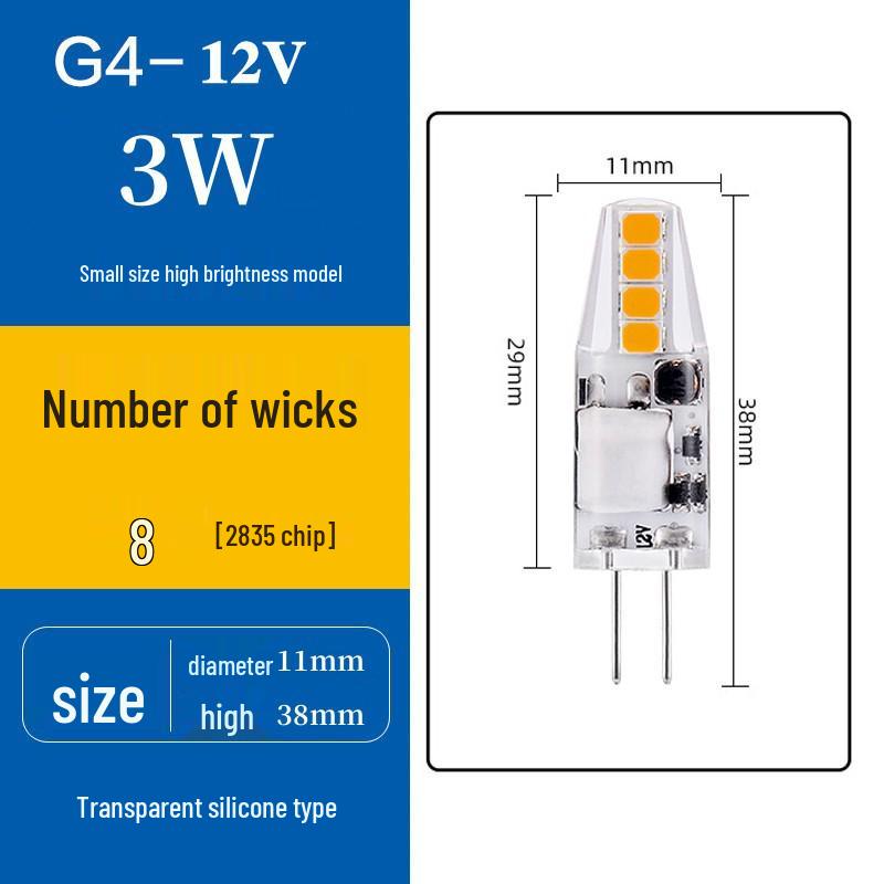 G4 12V LED High Brightness Small Bulb - Low Voltage Crystal Vanity Light