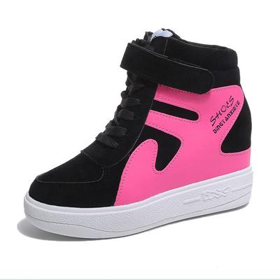 Rote Turnschuhe Frauen Neue High Top Plattform Casual Wedges Herbst Winter Weibliche Schwarz Interne Erhöhung Vulkanisieren Schuhe