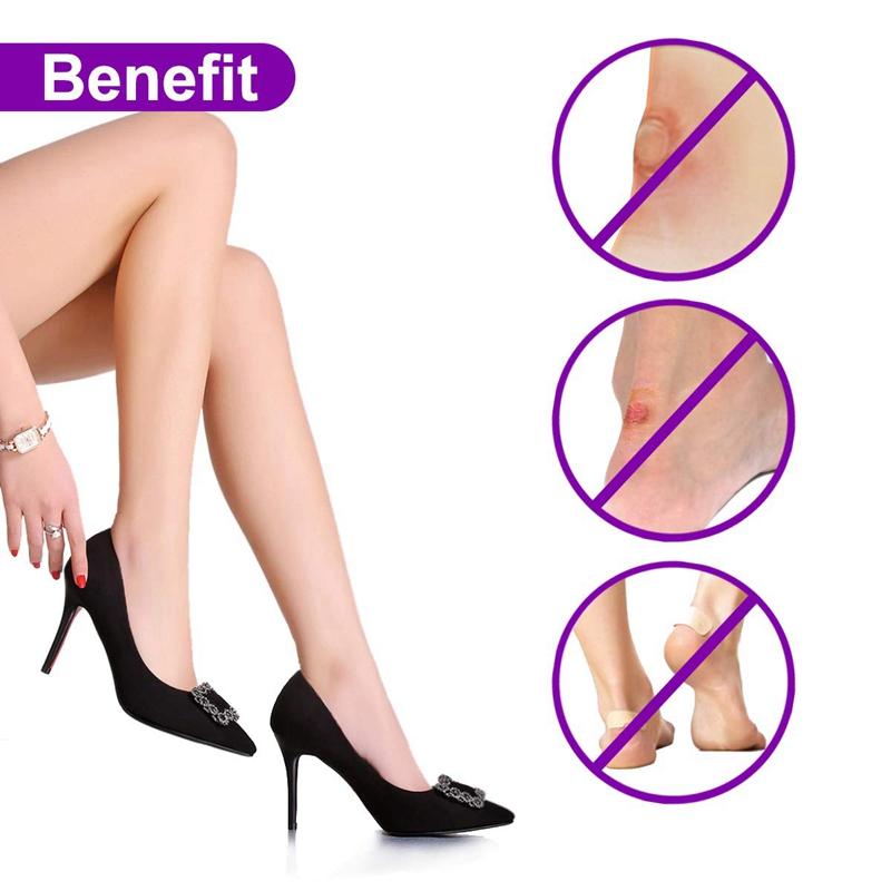 1Pair Silicone Inserts Soft Massage Silica Gel Fabric Shoe Pads Liner Grips Back Heel Inserts Insoles