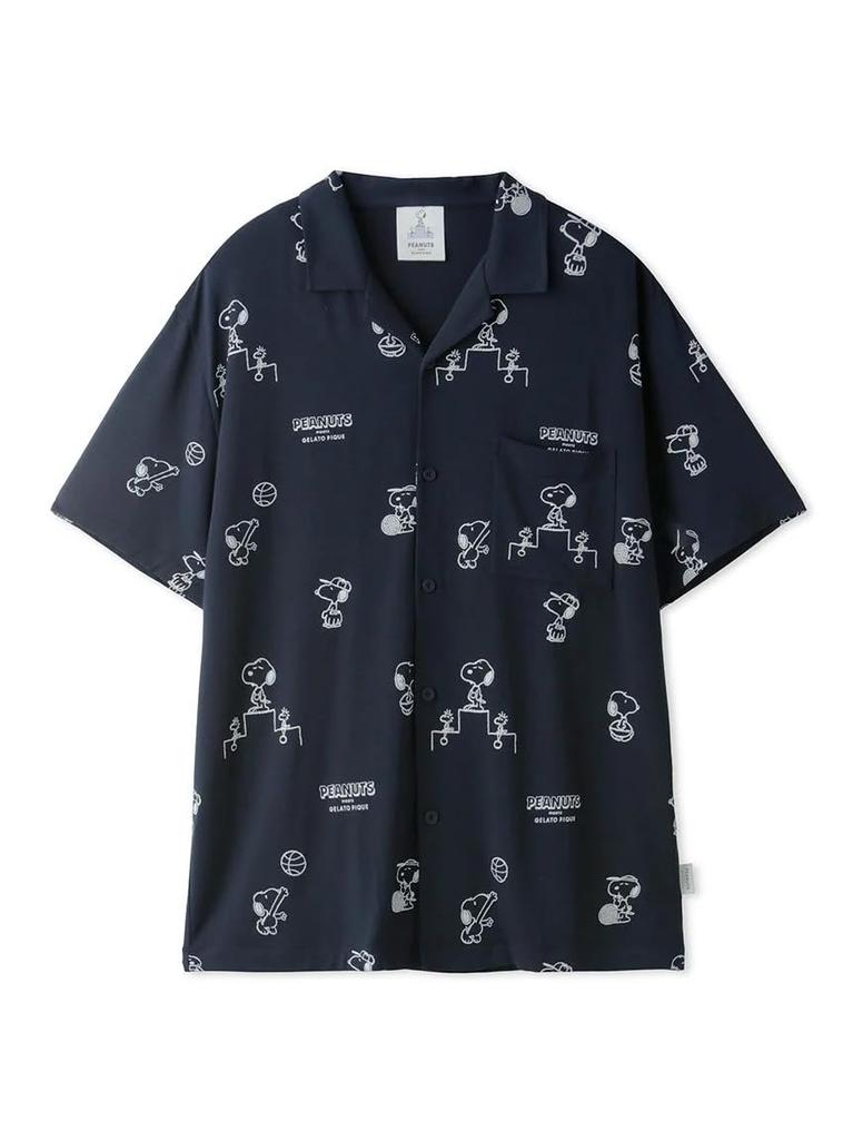Gelato Pique Peanuts HOMME Print Shirt PMCT242230 NVY All-Over Men's