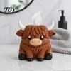 Matte Texture Yak Figurine Holder Simulated Highland Tissue Box, Cute Decorative Paper Dispenser, Waterproof Animal Shape Table Ornament PETG Storage