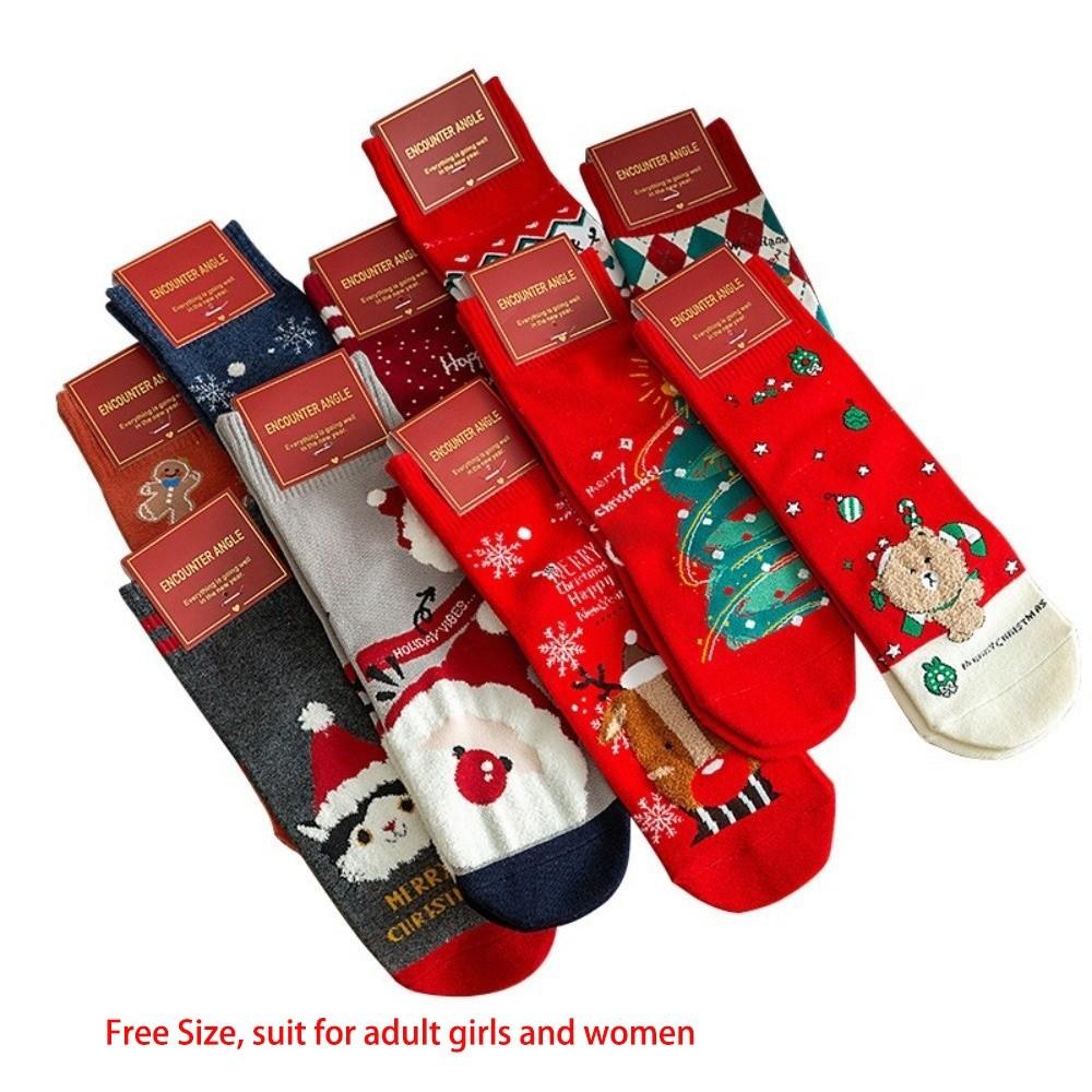 Cartoon Coral Fleece Socks Santa Claus Bed Socks New Sleep Stockings  Autumn and Winter