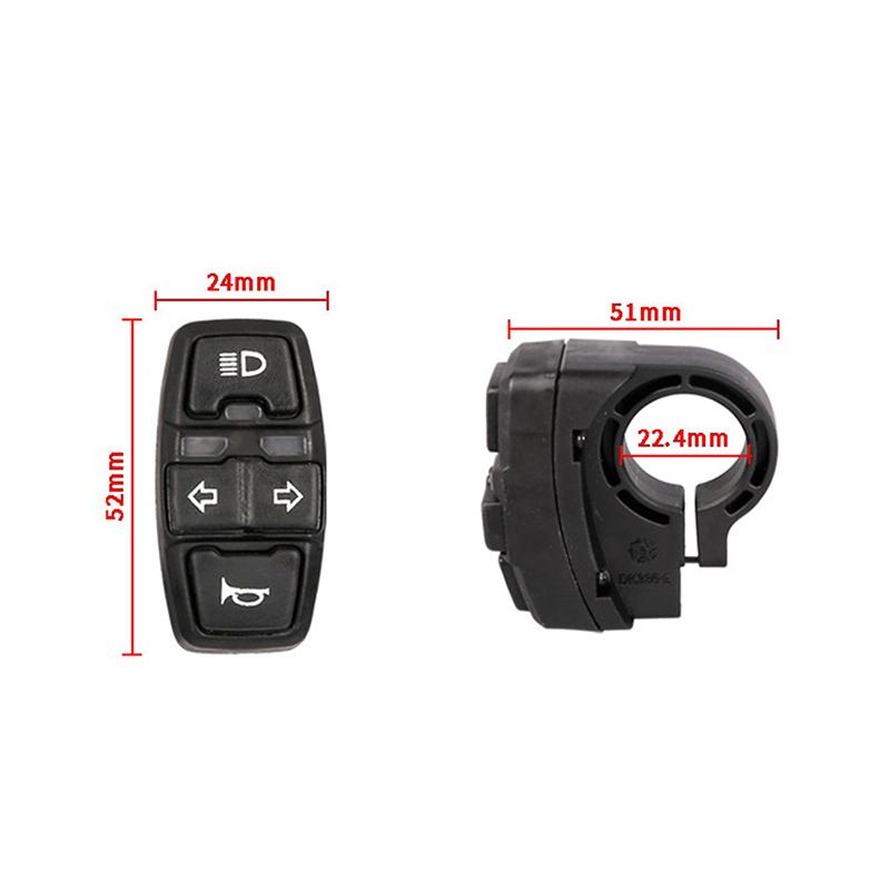Electric Bike Scooter Light Switch DK336 for Motorcycle Button Turn Signal Light