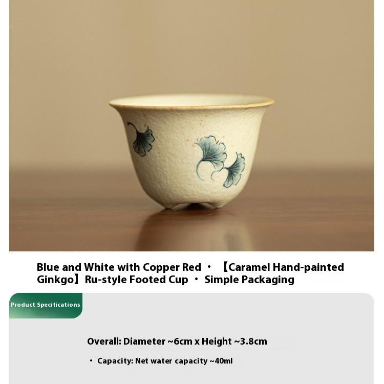 

Three-legged Ru Kiln Hand-painted Teacup Tasting Small Cup Master Cup Guest Cup Ceramic Tea Set 200ml