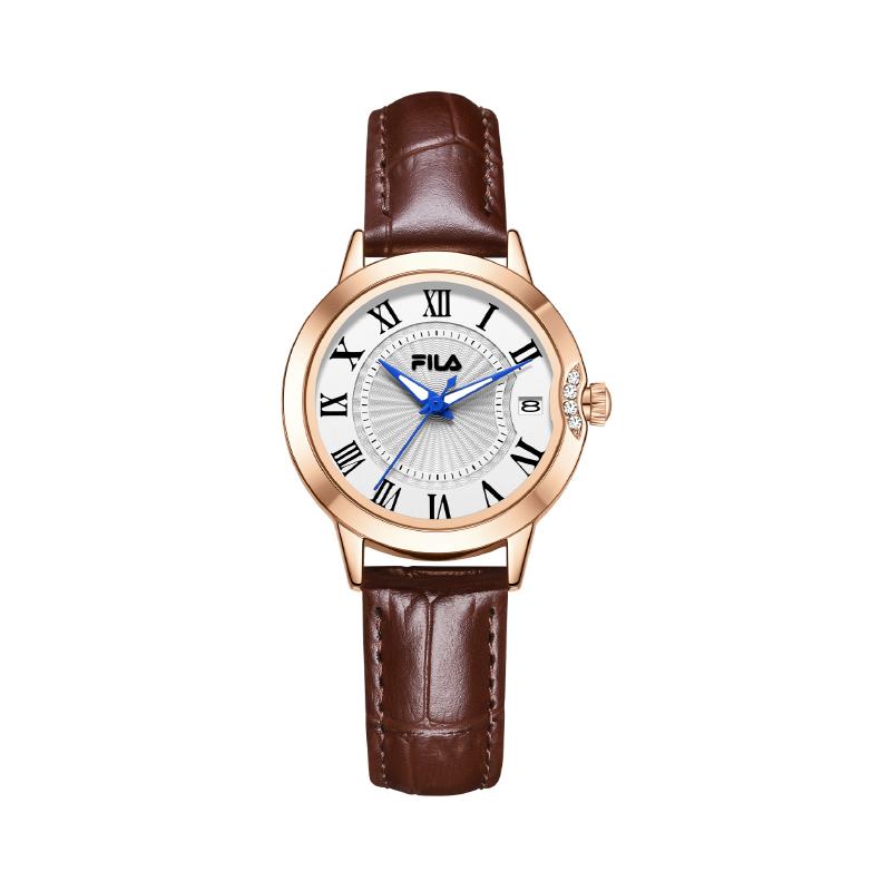 FILA Eternal Heart Series Watch Quartz Movement Steel Strap Silver Dial Retro Roman Numerals Minimalist Fashion Watch Waterproof FLL38-6646