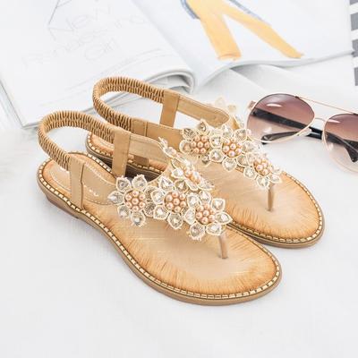 Mode Sommer Damen Runde Zehen Flache Sandalen Bequeme Outdoor Sports Beach Weiche Unterseite Geöffnete Zehen Mode Freizeitschuhe