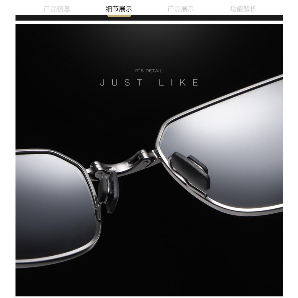 aoron Men's Metal Polarized Light Color-changing Folding Sunglasses Fashion Sunglasses Square Night Vision Glasses