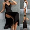 Light Luxury Satin Lace Cami Nightgown Sleeveless Summer Casual Slim Fit Loungewear Elegant Comfortable Sleepwear Suitable for Lounging Light Outings
