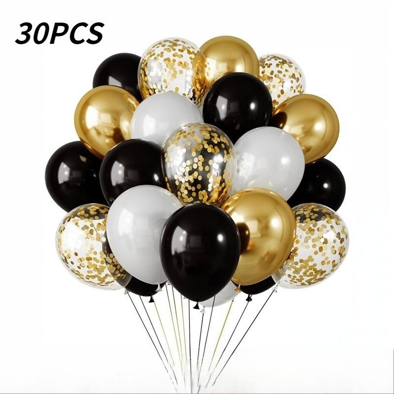 30pcs Latex Decorative Balloons, for Birthday Party Wedding Decoration ,Sequin Confetti Balloons