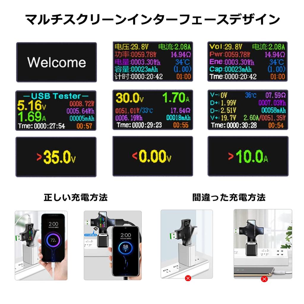 Makerfire USB C Meter Multimeter Tester with TFT Color Charger Load and USB Ammeter Tester, Type-C Display, Current, Voltage, Resistance, Temperature,