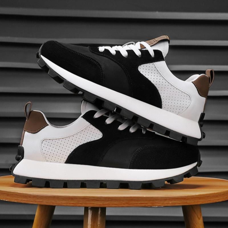 Men Casual Running Shoes Autumn New Platform Lace-up Vulcanized Shoes Outdoor Non Slip Trainers Fashion Microfiber Mens Sneakers