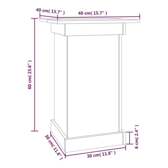 VidaXL Support à fleurs Marron miel 40x40x60 cm Bois de pin solide 823632