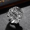 Men's Retro Thai Silver Orangutan Ring - Openable Ethnic Style Finger Ornament