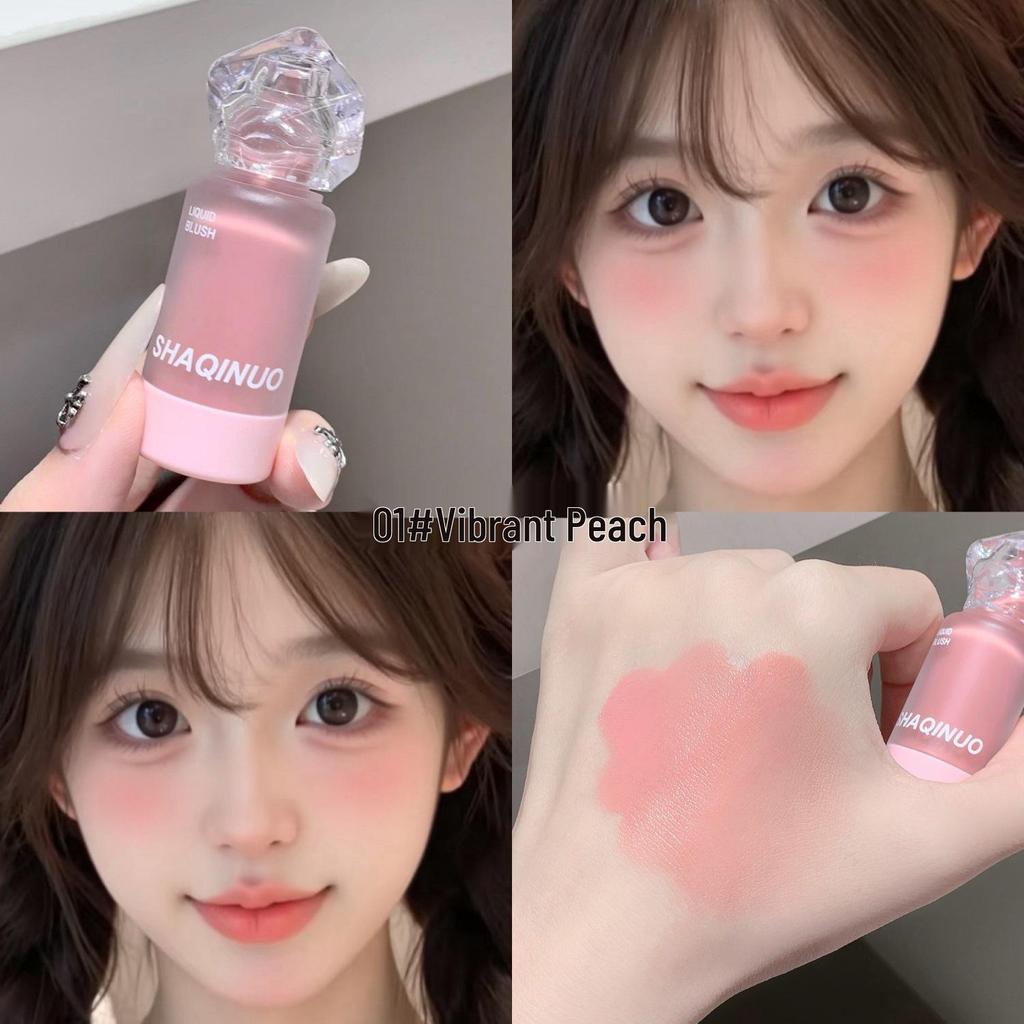 SHAQINUO Korean-Style Silky Liquid Blush & Eyeshadow for a Natural, Low-Saturation Complexion.