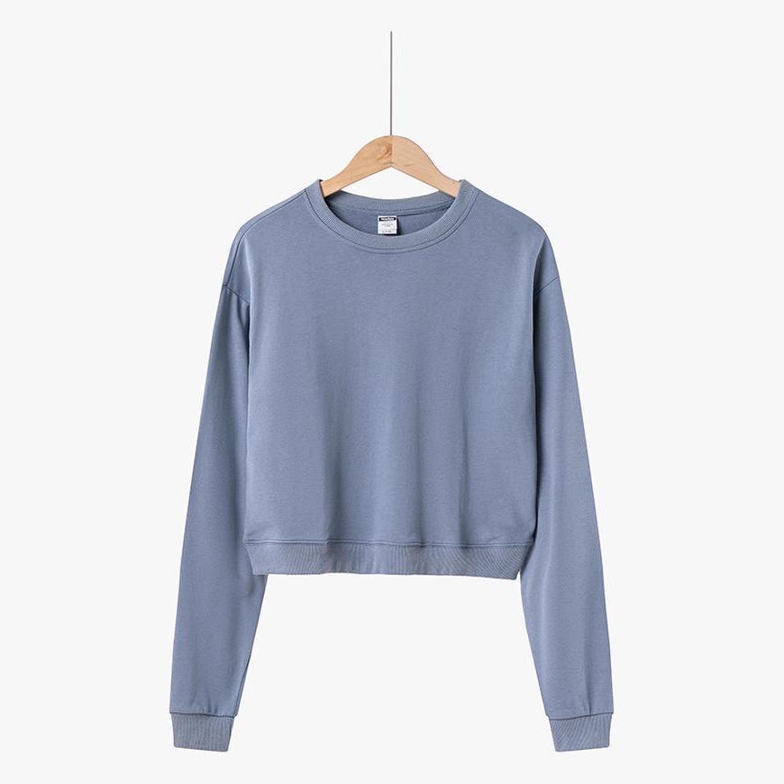 Women's Petite Loose Round Neck Pullover Sweatshirt - Japanese Korean Style, Spring/Autumn 2025 Collection