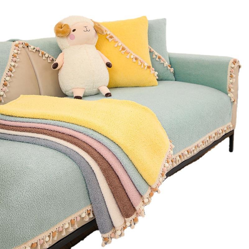 Winter New Three-dimensional Jacquard Comfortable Cotton Wool Sofa Cushion Modern Simple Non-slip Sofa Cushion Towel