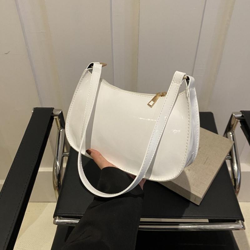 Retro Einfarbig PU-Leder Schultertasche Damen Mode Handtasche Lässige Geldbörse