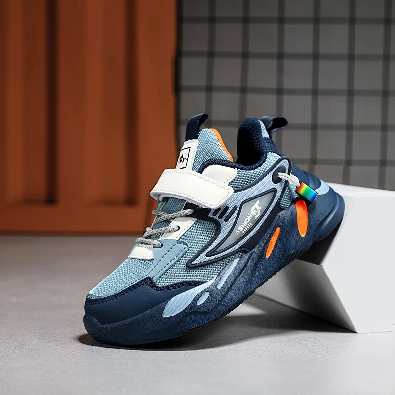 Children's Sports Network Running Sneakers Spring Face Steppers Medium and Large Leather Surface Breathable Autumn and Winter Children's Classmates 1