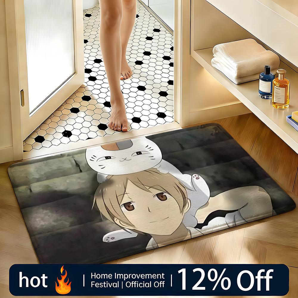 Soft Absorbent Non-Slip Rug Anime Natsume's Book of Friends Floor Mat Home Decor Doormat Bedroom Floor Mat Shower Carpet