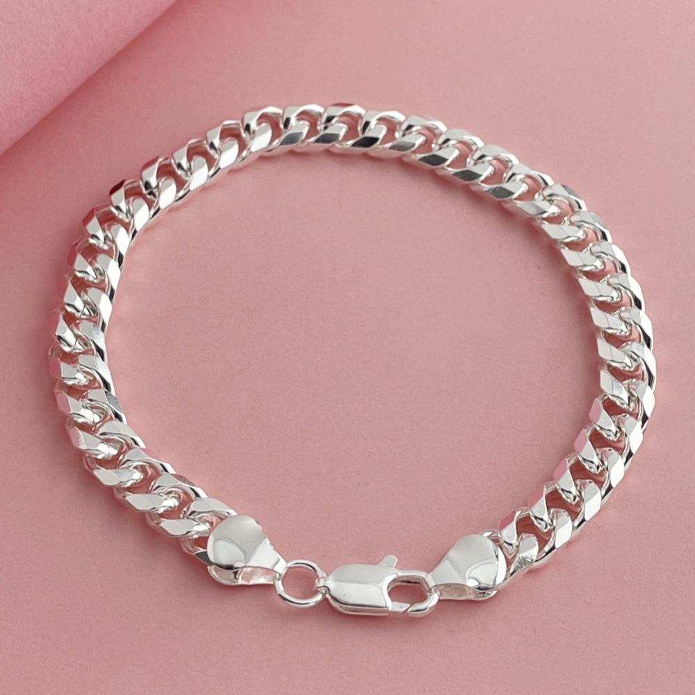 2026 Jewelry Silver Plated 6mm Side Bracelet Jewelry Jewelry