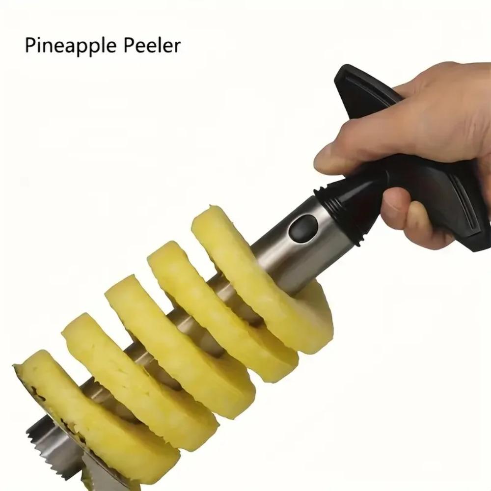 Stainless Steel Pineapple Peeler Slicer - Spiral Fruit Cutting Tool for Pineapples Melons Vegetables Easy Peel Core Remover