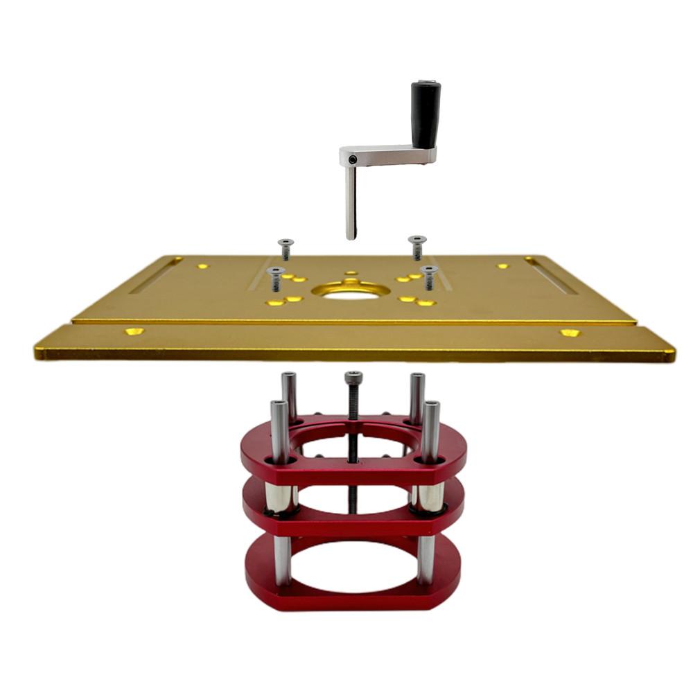 Aluminum Router Lift Kit, Router Plate for 65mm Diameter Motors, Woodworking Router Table Accessory