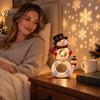 Seasonal Home Decor Ornaments Christmas Projector Light, USB Powered Snowman Ceiling with 6 Patterns, Festive Desktop Light Fixtures Flexible Holiday