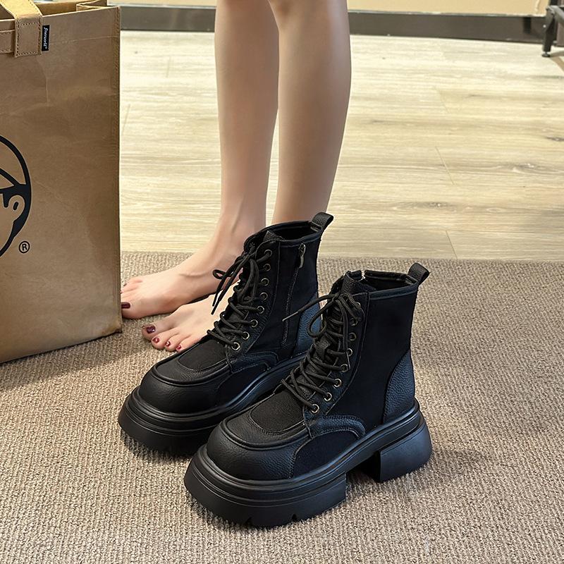 

British style women s lightweight outdoor hiking mountaineering non-slip sports casual one-step non-fatigue foot Martin boots 35 чорний