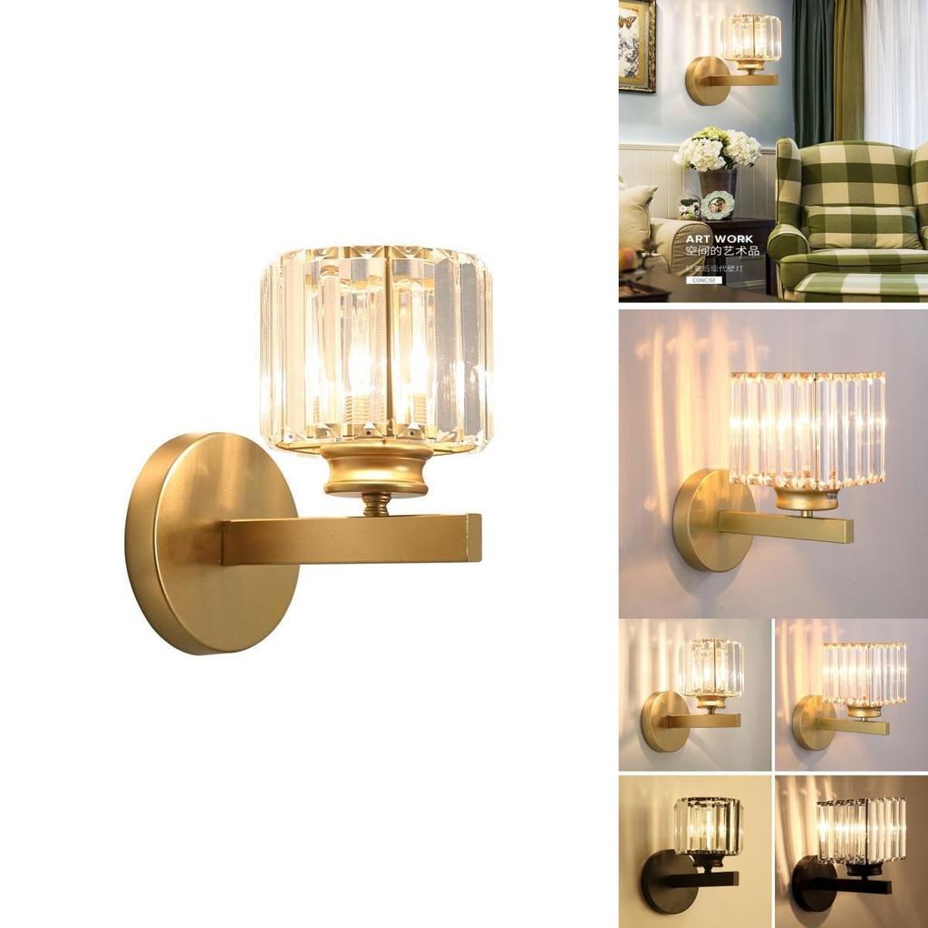 Modern Square And Circular Crystal Wall Lamps For Hotel And Home Interior Lighting