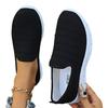 2024 Summer European & American Solid Color Casual Slip-On Flats, Breathable Lightweight Flyknit Plus Size Shoes.