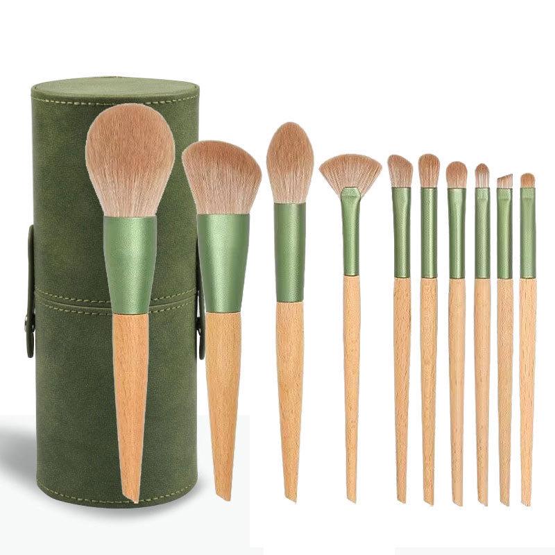 Qingluo 10-Piece Makeup Brush Set - Super Soft Brushes for Blush, Powder, and Eyeshadow
