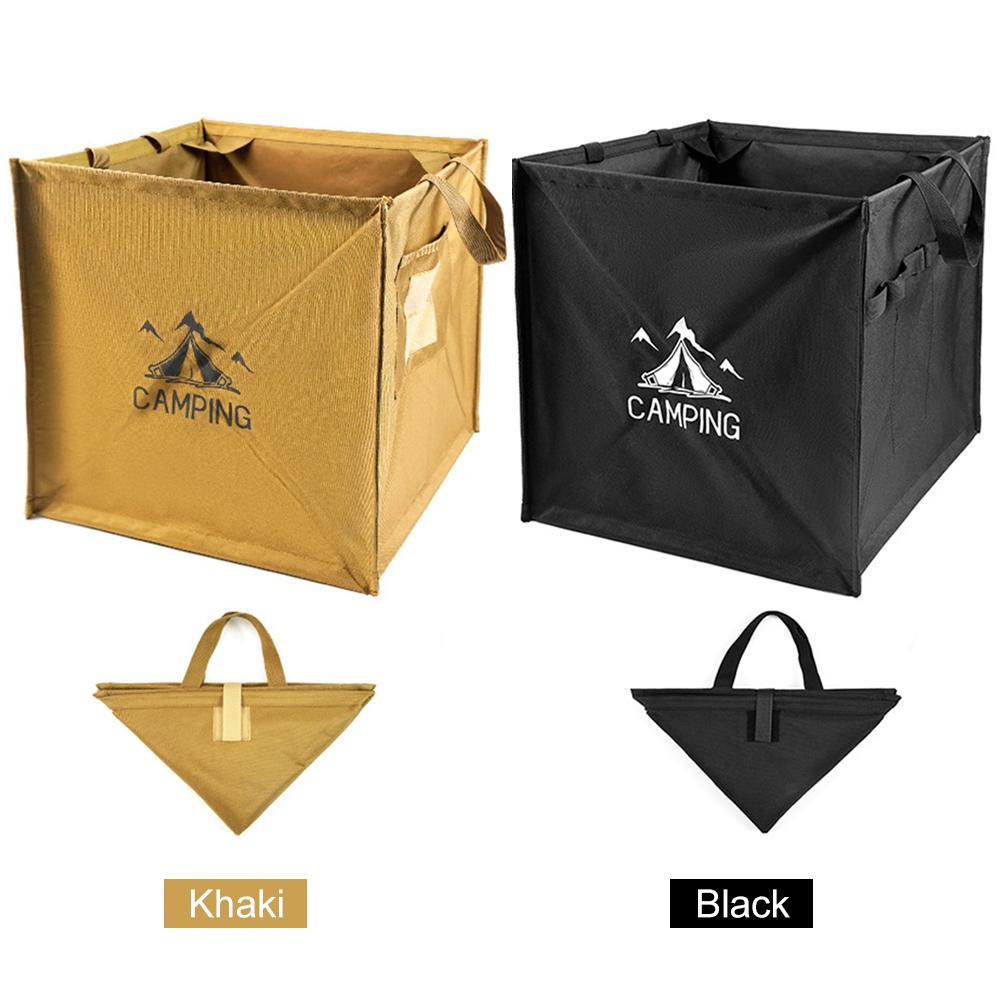 Cesto Pieghevole per Panni Sporchi da 60 L Portatile Sacco per Rifiuti da Giardino Riutilizzabile Pattumiera da Campeggio con Manico per BBQ Picnic Escursionismo