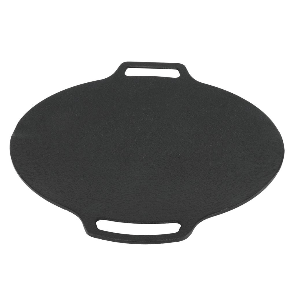 Korean Grill Pan with Non Stick 6 Layer Coating for Gas Cooker Round Double Handle BBQ Griddle for