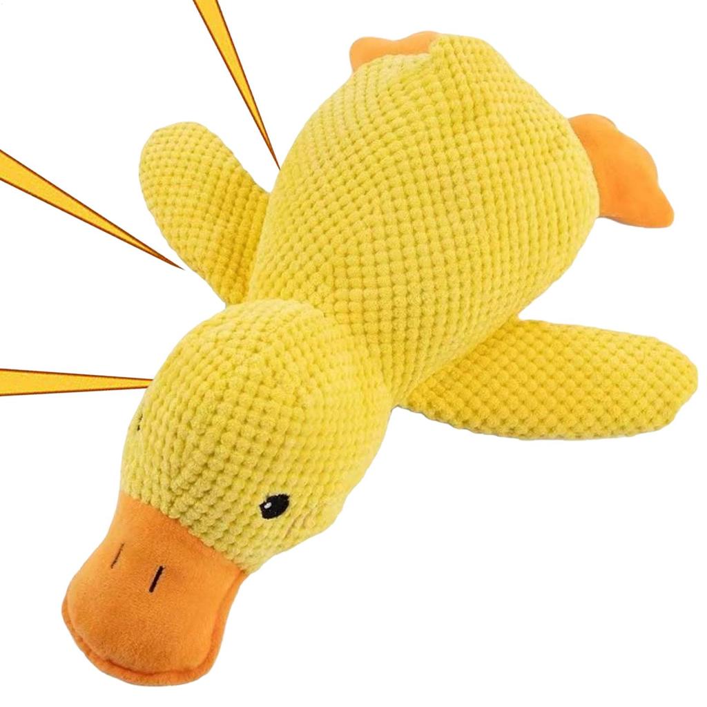Pet Plush Toy Dog Calming Duck Stuffed Duck Toys Chew Toy Durable Squeaky for Puppy Pet Teeth Cleaning Chew Toy Pet Supplies