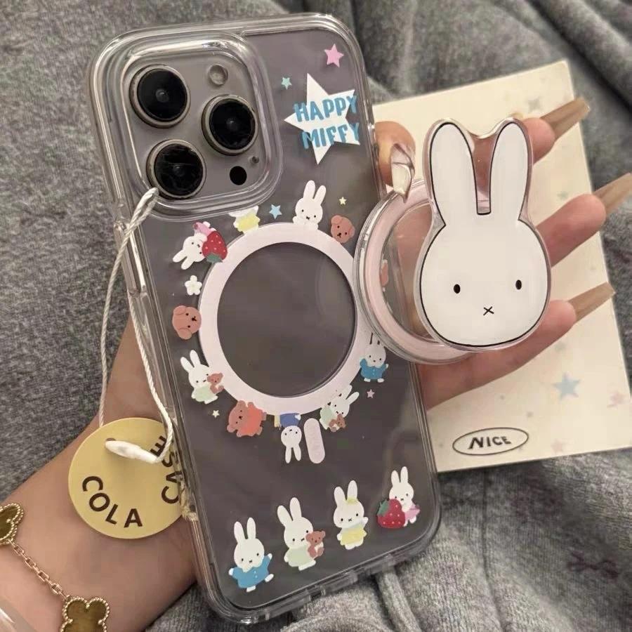 Rabbit applies to Samsung s23fe mobile phone case s25ultra/s24plus/s21 magnetic suction 3 Apple 17promax