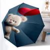 1pc Sturdy 8-Bone Auto Umbrella, Bear Umbrella, Digital Printed, Foldable Umbrella for On-the-Go Outdoor Use