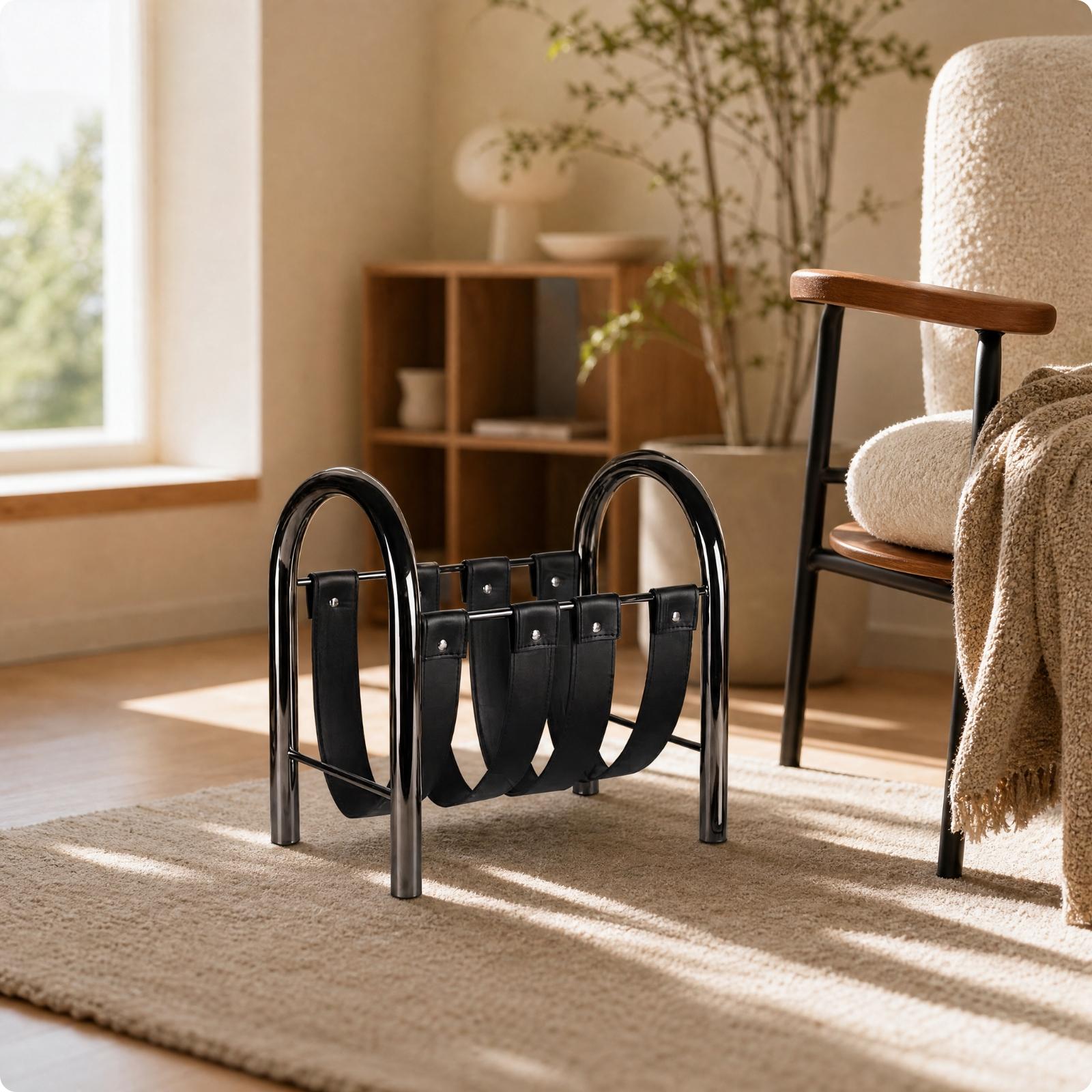 Freestanding Magazine and Book Rack Sturdy