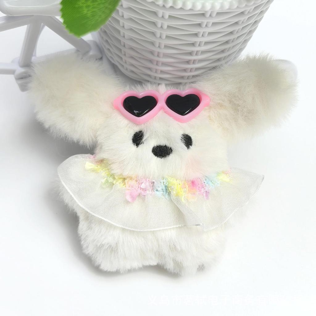 Blush Bunny Plush Keychain Pendant - Cute Rabbit Ornament Gift